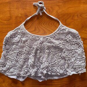 Urban Outfitters LA Hearts Purple Crochet Crop Top Size M